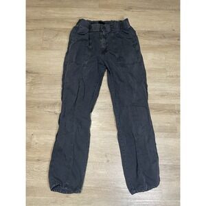 Mother Women's The Springy Ankle Pants Sz 28 Wash Black High Waist Utility